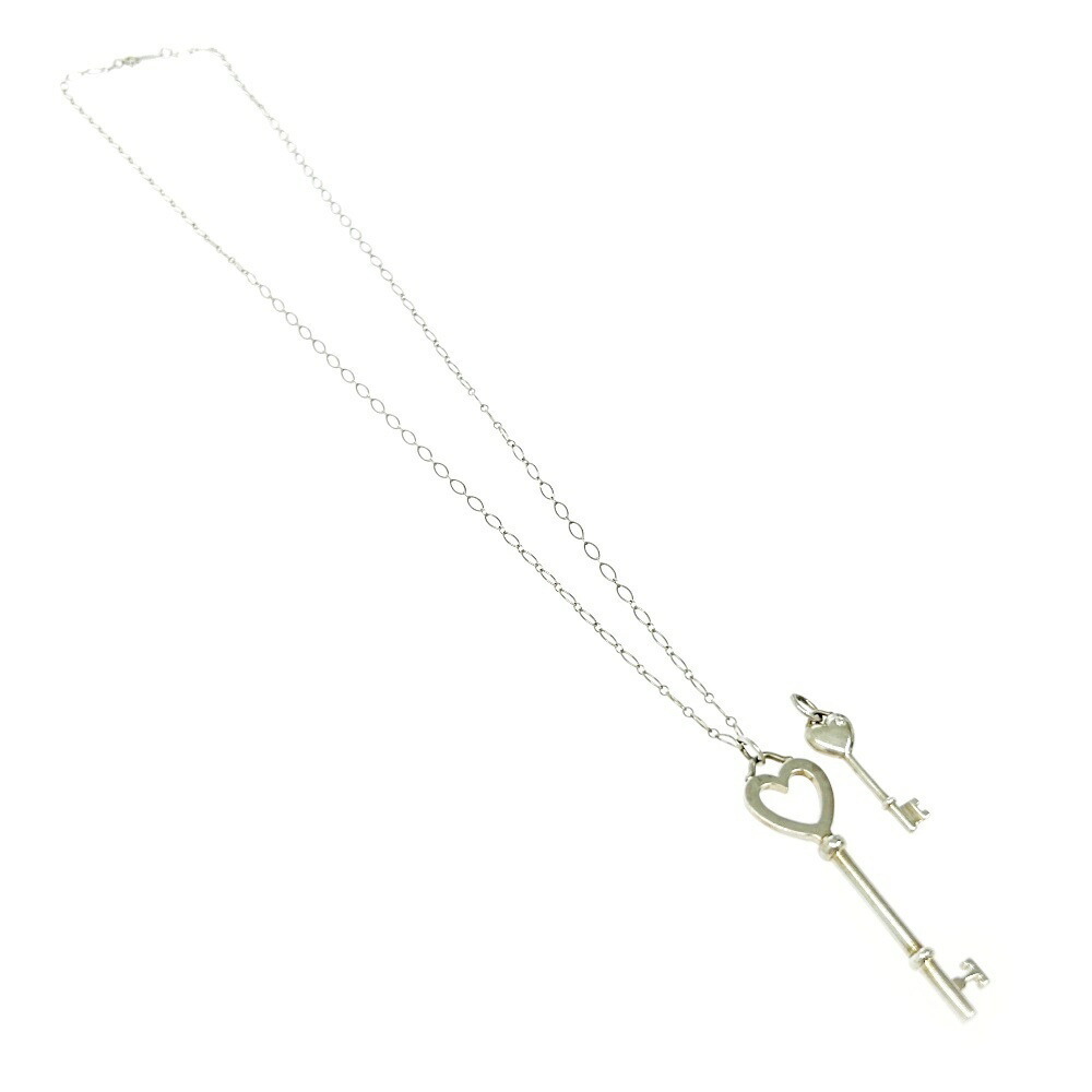 TIFFANY Co Silver Heart Key Necklace